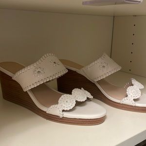 White and brown Jack Rogers platform shoes - never worn